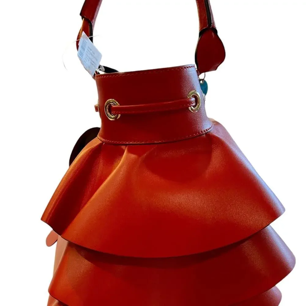 RED VALENTINO Women's Large Ruffle Leather Crossbody Bag - NWOT